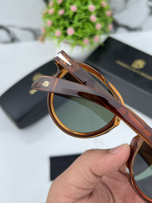 DB TEA OVAL GREEN UV-400 SUNGLASSES