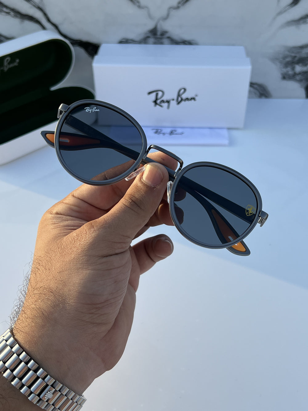 RB #2 METAL GREY BLACK UV-400 SUNGLASSES