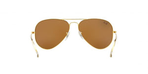 RB Aviator Classic Gold Brown UV-400 Sunglasses