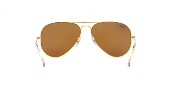 RB Aviator Classic Gold Brown UV-400 Sunglasses
