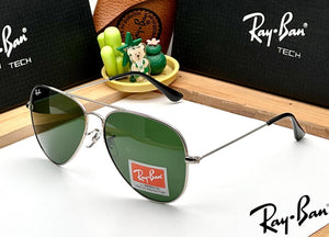 RB Aviator Classic Silver G-15 UV-400 Sunglasses