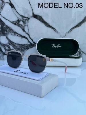 RB #3 METAL GREY BLACK UV-400 SUNGLASSES