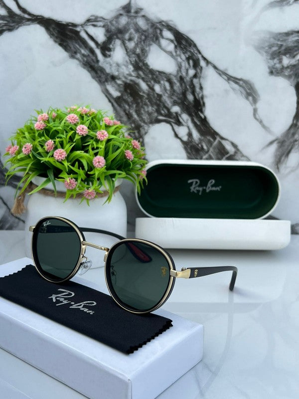 RB #2 METAL GOLD GREEN UV-400 SUNGLASSES