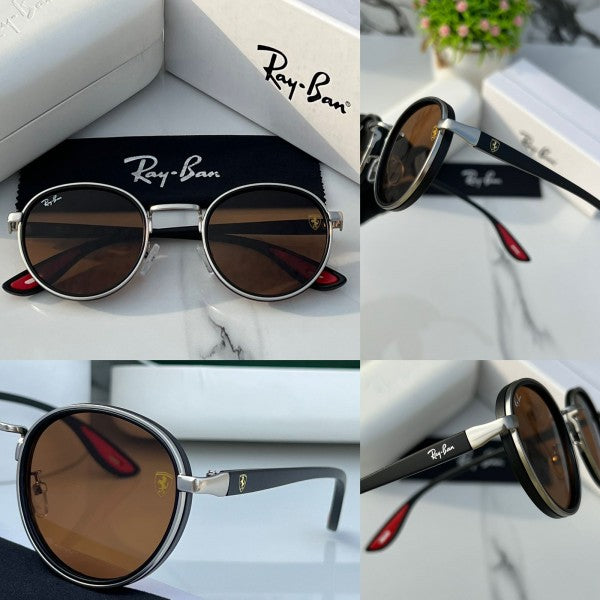 RB #2 METAL SILVER BROWN UV-400 SUNGLASSES