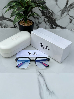 RB #4 METAL BLACK BLUE CUT UV-400 SUNGLASSES