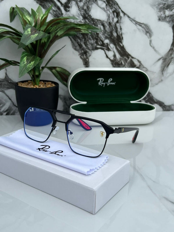 RB #4 METAL BLACK BLUE CUT UV-400 SUNGLASSES