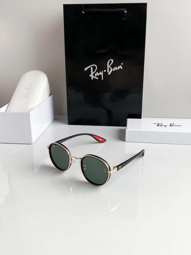 RB #2 METAL GOLD GREEN UV-400 SUNGLASSES