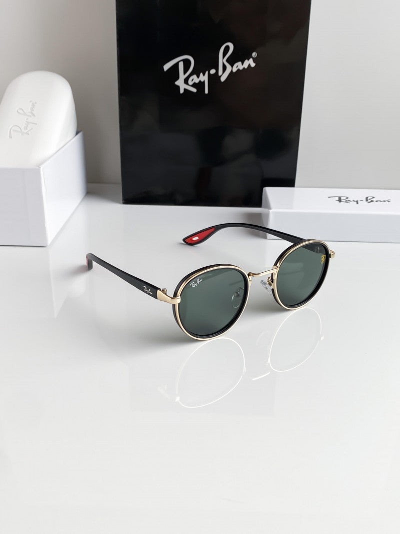 RB #2 METAL GOLD GREEN UV-400 SUNGLASSES