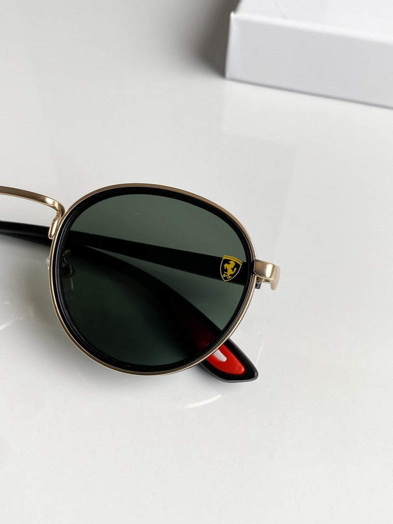 RB #2 METAL GOLD GREEN UV-400 SUNGLASSES