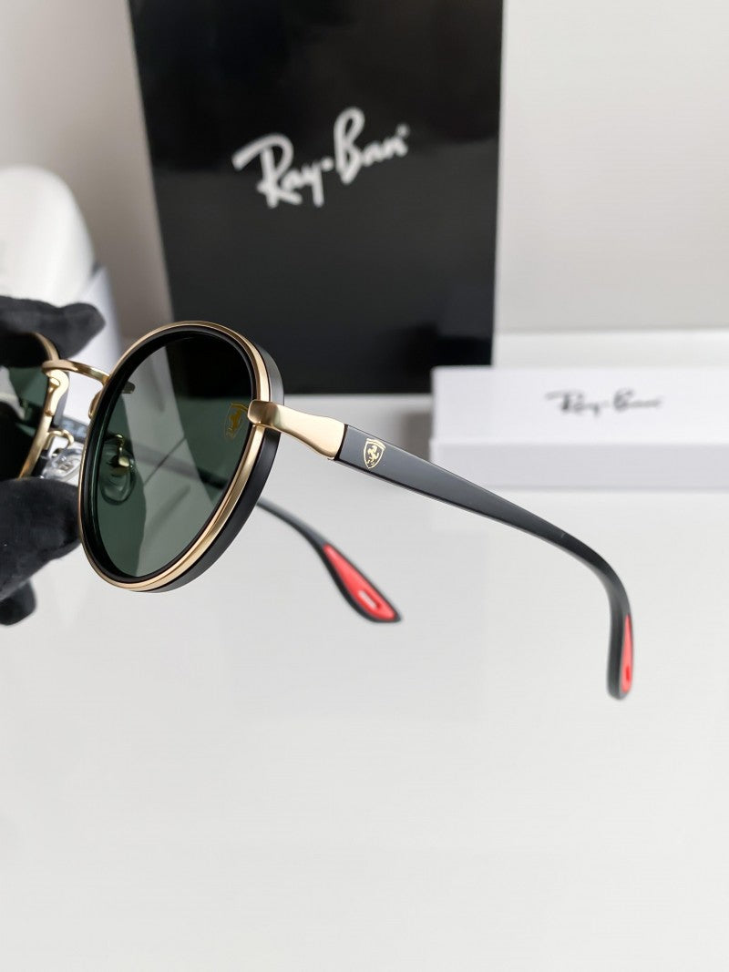 RB #2 METAL GOLD GREEN UV-400 SUNGLASSES