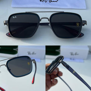 RB #6 METAL GUN BLACK BLUE UV-400 SUNGLASSES