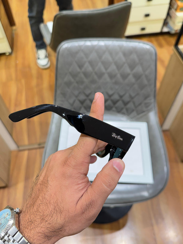 RB 0840 Full Black Glass Lens Mega Wayfarer UV-400 SUNGLASSES