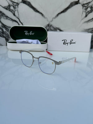RB #3 METAL GREY BLUE CUT SUNGLASSES