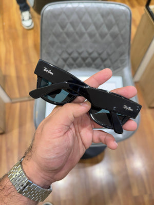 RB 0840 Full Black Glass Lens Mega Wayfarer UV-400 SUNGLASSES