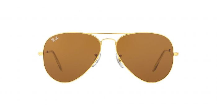 RB Aviator Classic Gold Brown UV-400 Sunglasses