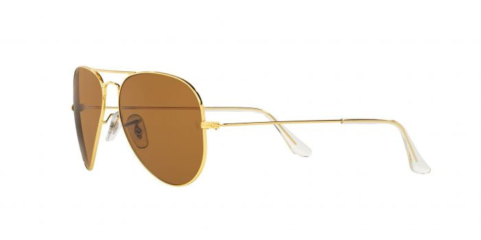 RB Aviator Classic Gold Brown UV-400 Sunglasses