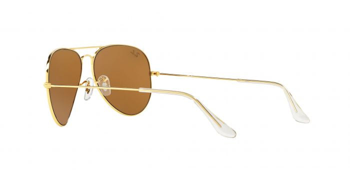 RB Aviator Classic Gold Brown UV-400 Sunglasses