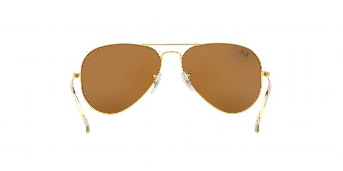 RB Aviator Classic Gold Brown UV-400 Sunglasses