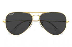 RB Aviator Classic Gold Black UV-400 Sunglasses