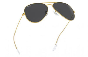 RB Aviator Classic Gold Black UV-400 Sunglasses