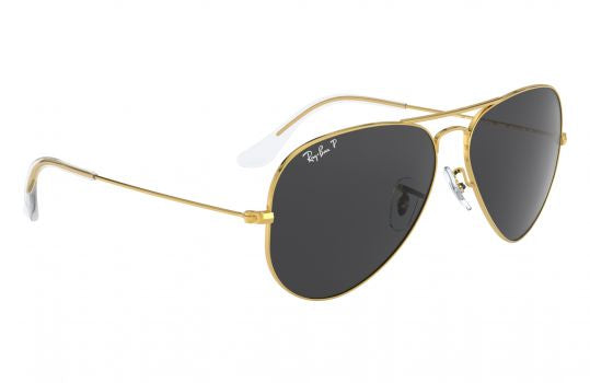 RB Aviator Classic Gold Black UV-400 Sunglasses