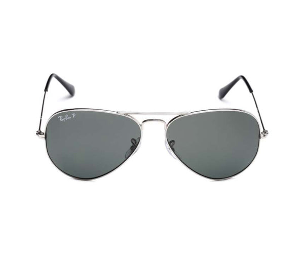 RB Aviator Classic Silver Black UV-400 Sunglasses