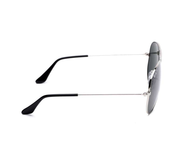 RB Aviator Classic Silver Black UV-400 Sunglasses