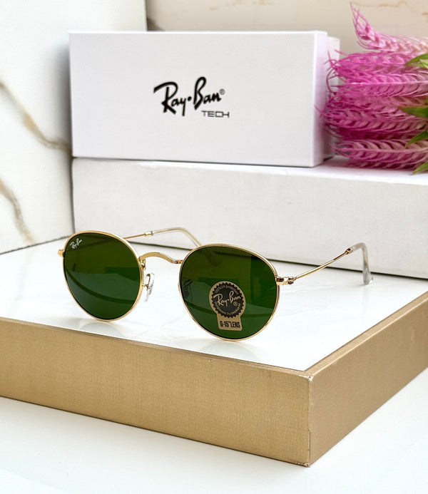 RB 3447 GOLD GREEN UV-400 SUNGLASSES