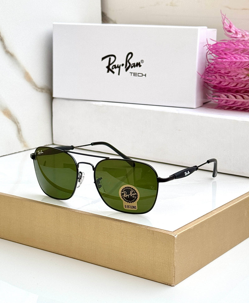 RB 1208 BLACK GREEN UV-400 SUNGLASSES