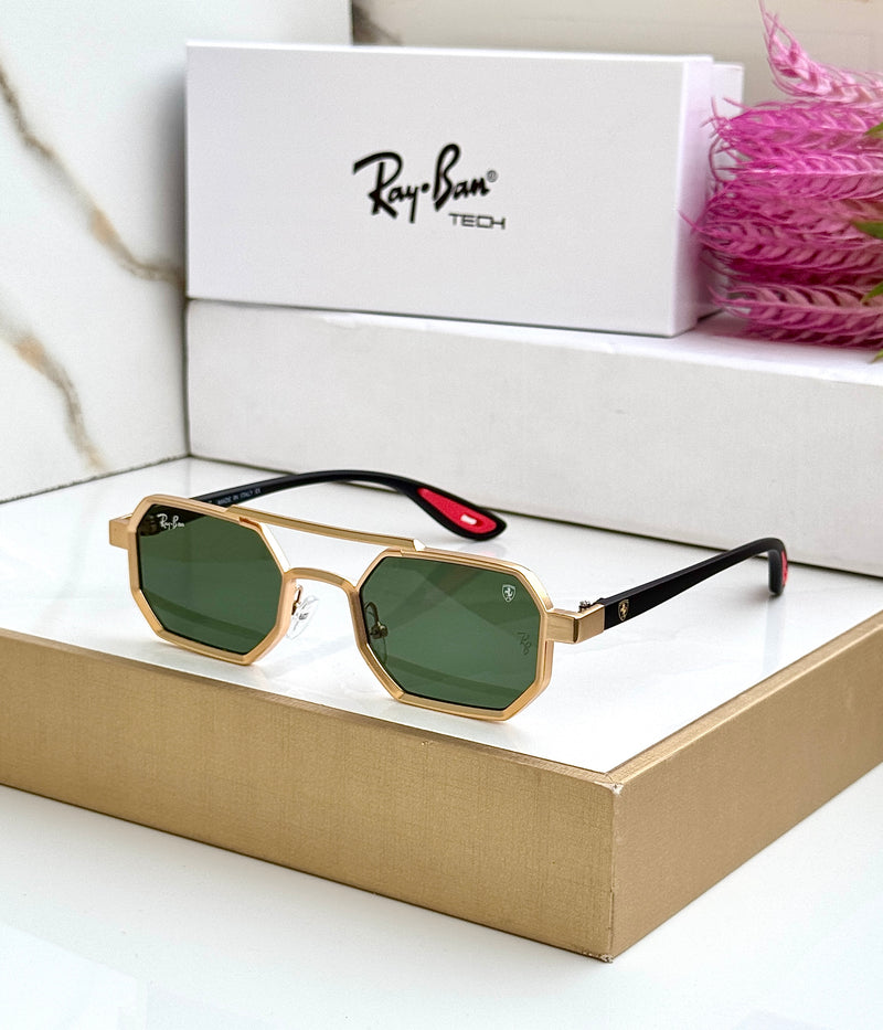 RB #5 METAL GOLD GREEN UV-400 SUNGLASSES