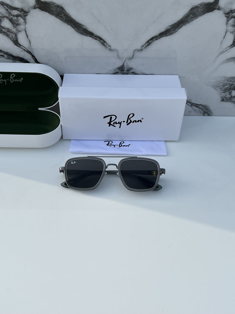 RB #6 METAL GREY BLACK UV-400 SUNGLASSES