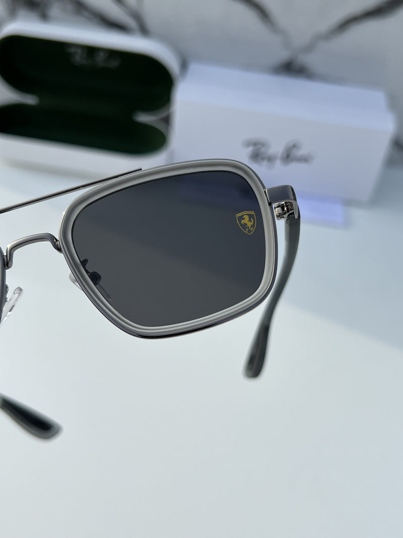 RB #6 METAL GREY BLACK UV-400 SUNGLASSES