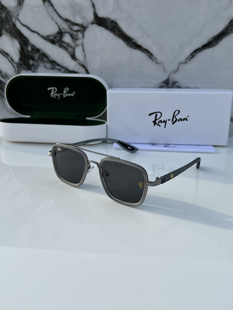 RB #6 METAL GREY BLACK UV-400 SUNGLASSES