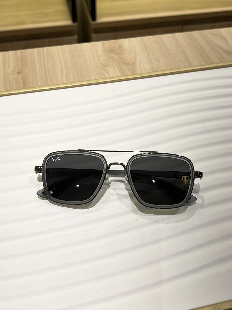 RB #6 METAL GREY BLACK UV-400 SUNGLASSES