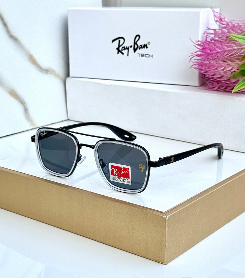 RB #6 METAL BLACK BLACK GREY BLACK UV-400 SUNGLASSES