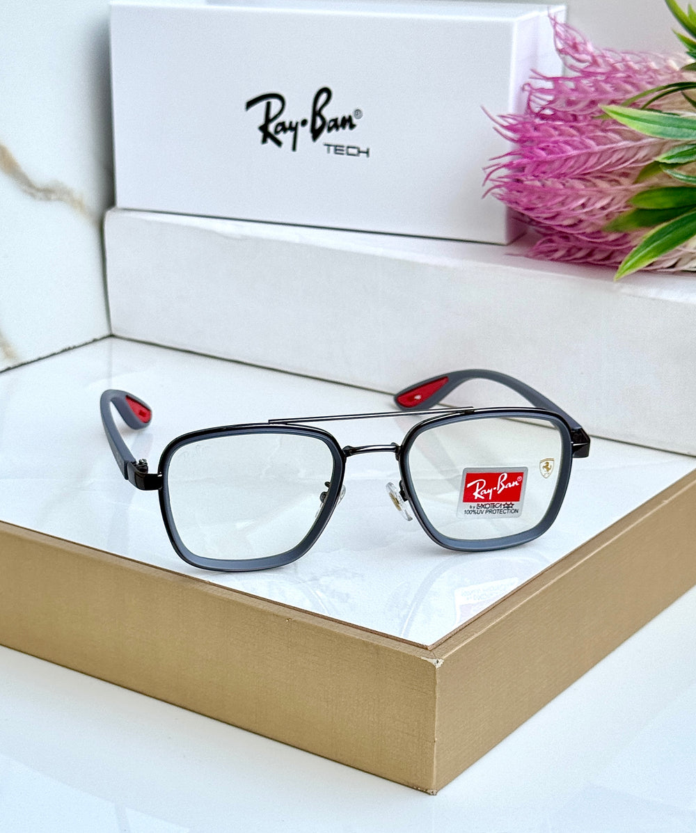 RB #6 METAL GREY WHITE UV-400 SUNGLASSES