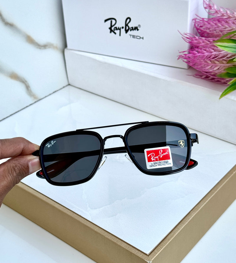 RB #6 METAL FULL BLACK UV-400 SUNGLASSES