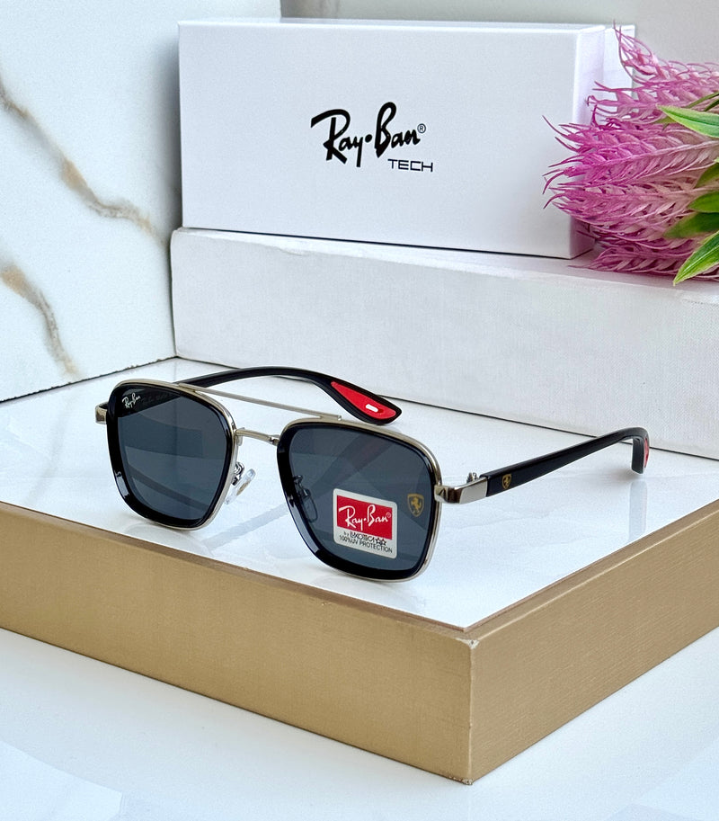 RB #6 METAL SILVER BLACK UV-400 SUNGLASSES