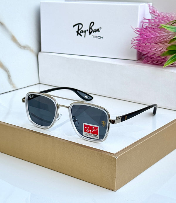 RB #6 METAL BLACK SILVER WHITE BLACK UV-400 SUNGLASSES