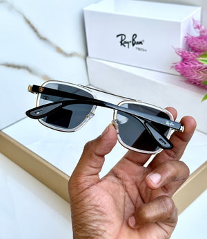 RB #6 METAL BLACK SILVER WHITE BLACK UV-400 SUNGLASSES
