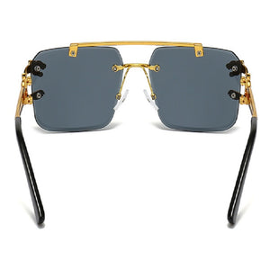 New Stylish Rimless Panther face Luxurious Gold Black UV-400 Unisex Fashion Sunglasses (Copy)