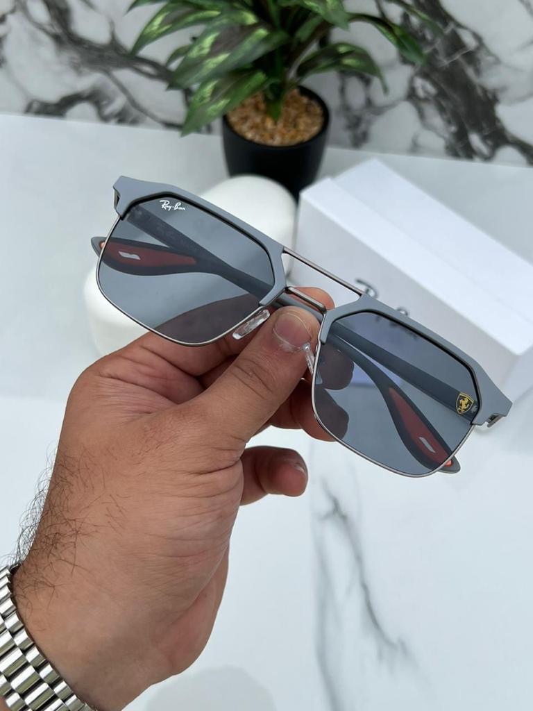 RB #4 METAL GREY BLACK UV-400 SUNGLASSES