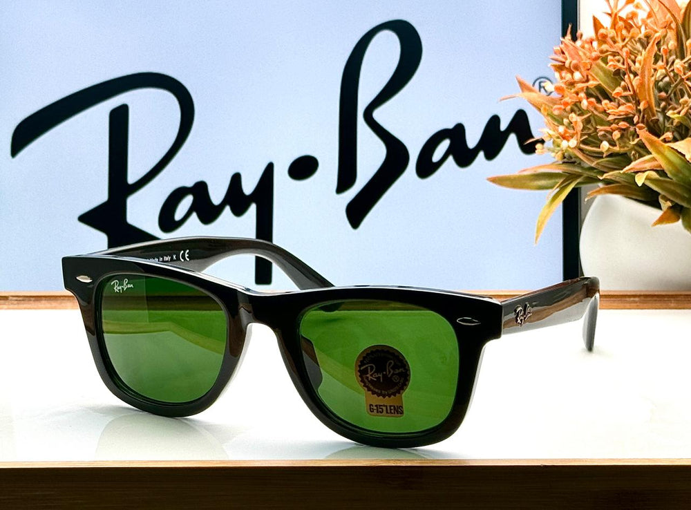 RB 2140 SHINY G-15 GLASS LENS WAYFARER UV-400 SUNGLASSES