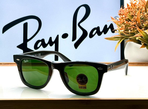 RB 2140 SHINY G-15 GLASS LENS WAYFARER UV-400 SUNGLASSES