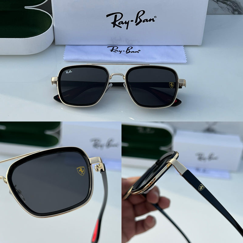 RB #6 METAL GOLD BLACK UV-400 SUNGLASSES