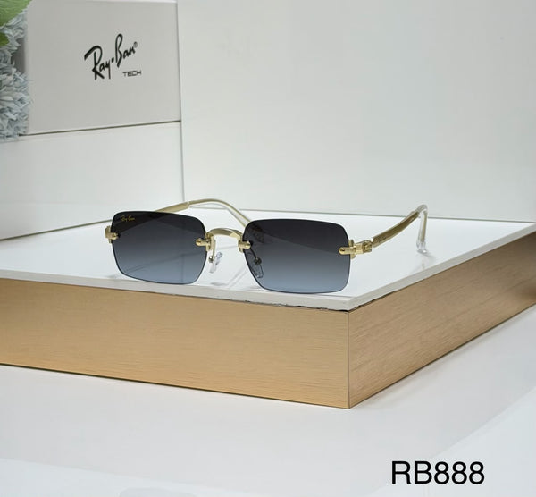 RB Full Rim Luxurious Golden Black Double Shade UV-400 Unisex Fashion Sunglasses