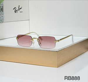 RB Full Rim Luxurious Golden Pink UV-400 Unisex Fashion Sunglasses