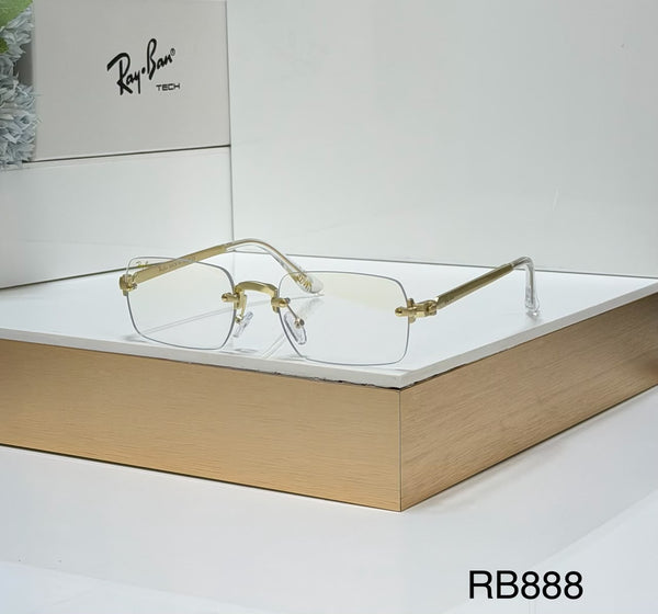 RB Full Rim Luxurious Golden White Transperant UV-400 Unisex Fashion Sunglasses