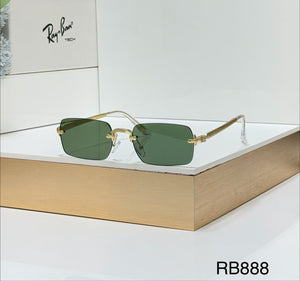 RB Full Rim Luxurious Golden Green UV-400 Unisex Fashion Sunglasses