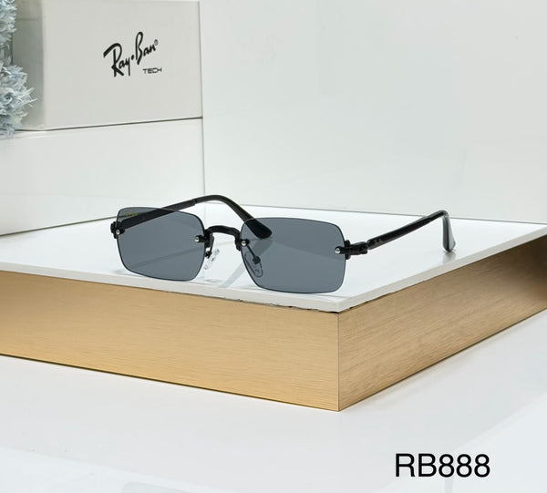 RB Full Rim Luxurious Black Black UV-400 Unisex Fashion Sunglasses